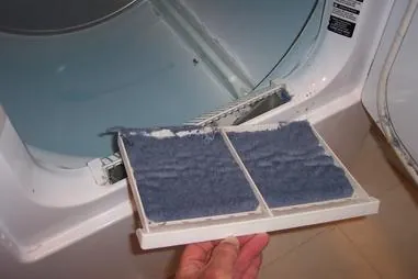 Lint trap clogged with lint